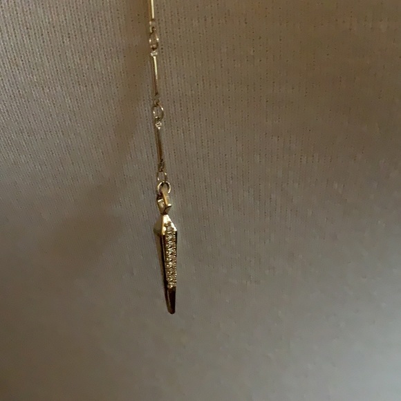 Luv AJ Gold Tone Pave CZ pendant Lariat Necklace - Picture 14 of 16